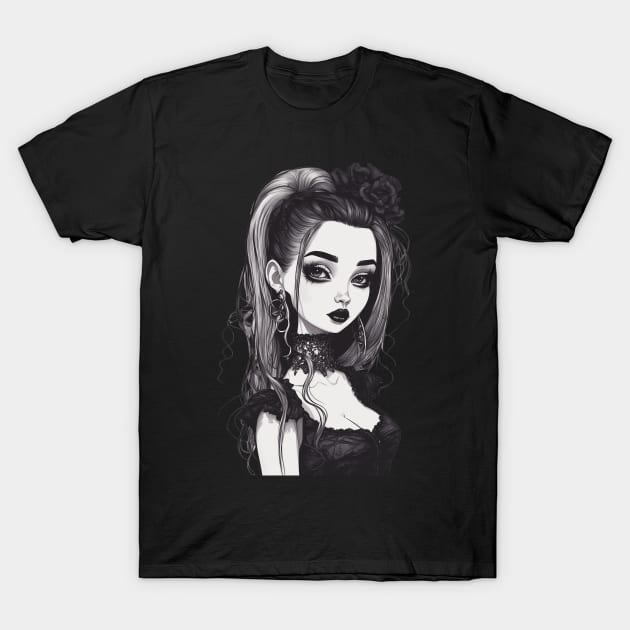 Goth Black is my Happy Color T-Shirt by animegirlnft